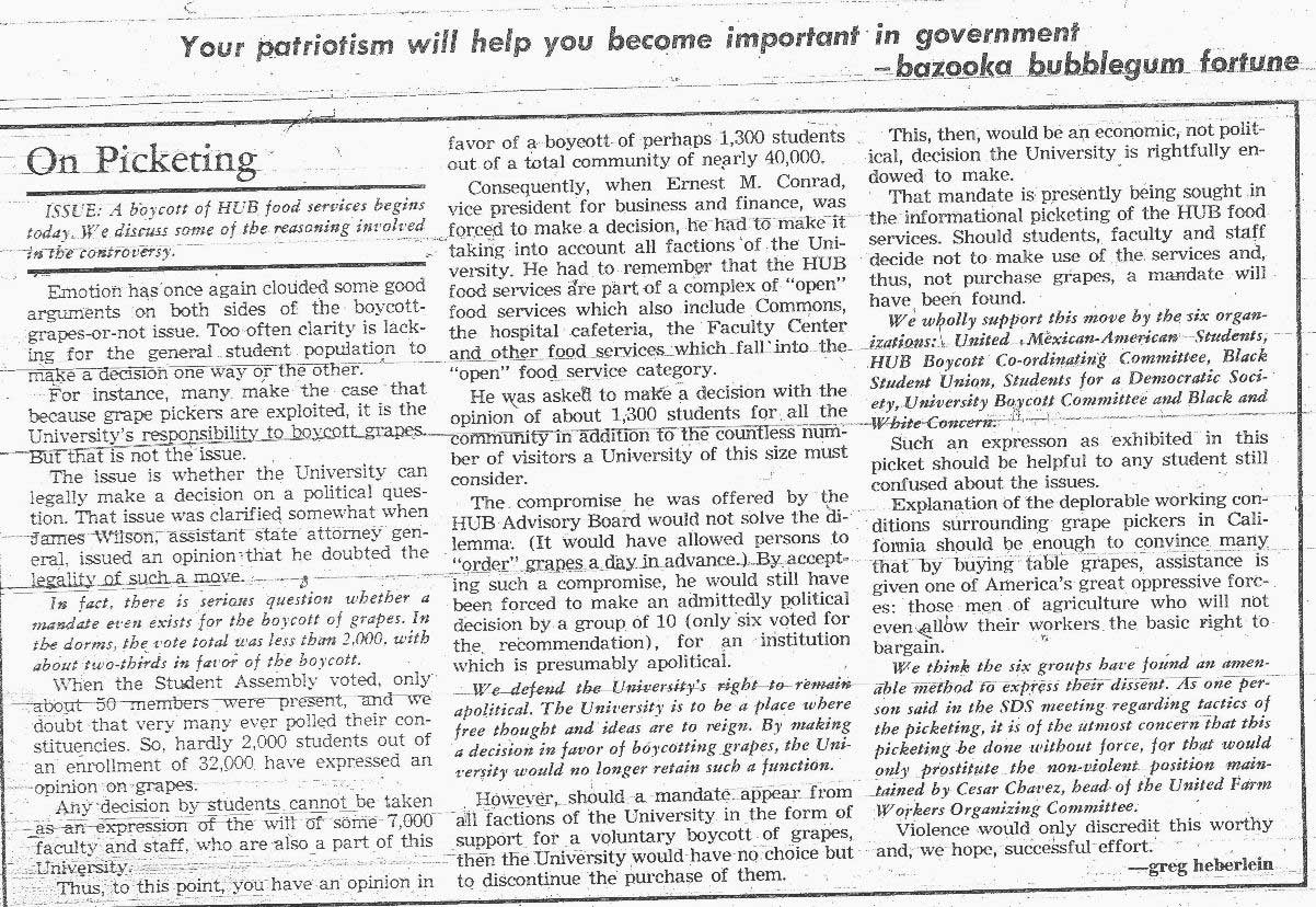 Farmworkers and Grape Boycott News Coverage Seattle Civil Rights and